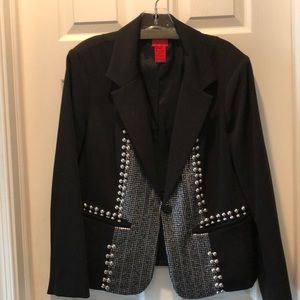 Black XL Blazer with silver sequins and studs.